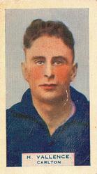 1933 Godfrey Phillips B.D.V. Victorian Footballers (A Series of 50) #38 Harry Vallence Front